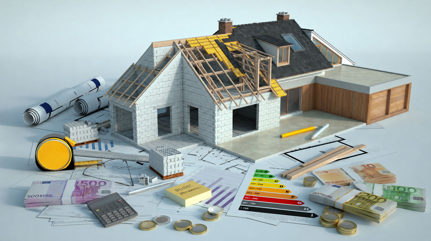 Artisan installant des panneaux d'isolation thermique certifiés dans les combles d'une maison individuelle lors d'un chantier de rénovation énergétique
